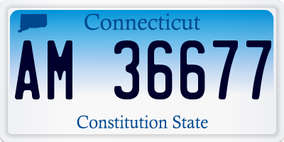 CT license plate AM36677