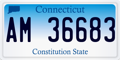 CT license plate AM36683