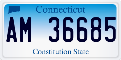 CT license plate AM36685