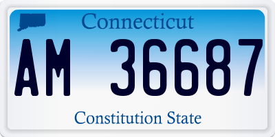 CT license plate AM36687