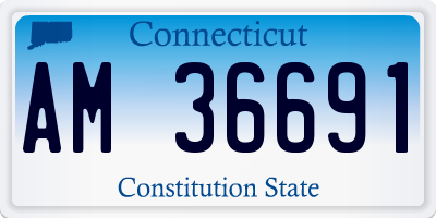 CT license plate AM36691