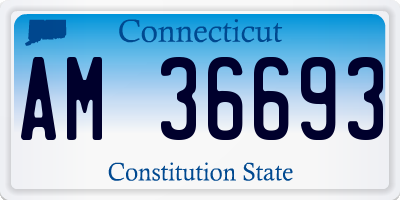 CT license plate AM36693
