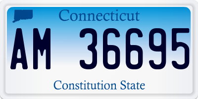 CT license plate AM36695
