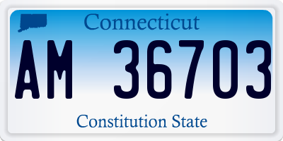 CT license plate AM36703