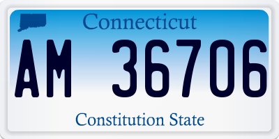 CT license plate AM36706