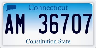 CT license plate AM36707