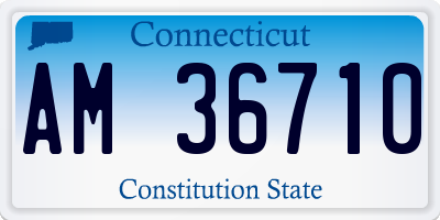CT license plate AM36710