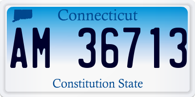 CT license plate AM36713