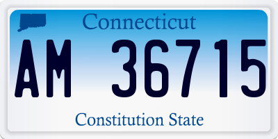 CT license plate AM36715