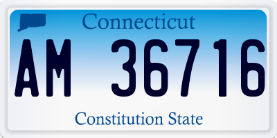 CT license plate AM36716