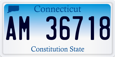 CT license plate AM36718