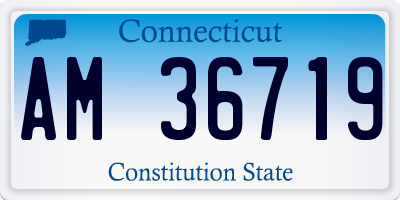 CT license plate AM36719