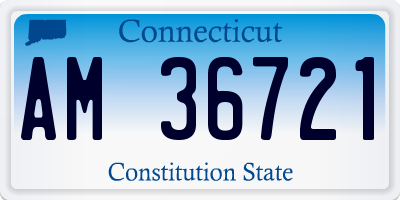 CT license plate AM36721