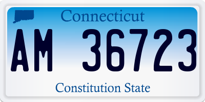 CT license plate AM36723