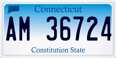 CT license plate AM36724