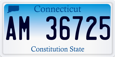 CT license plate AM36725