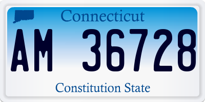 CT license plate AM36728