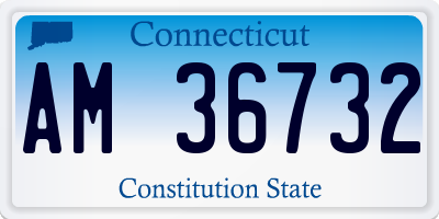 CT license plate AM36732