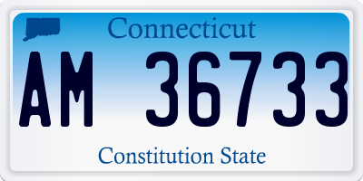 CT license plate AM36733
