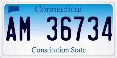 CT license plate AM36734