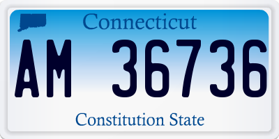 CT license plate AM36736