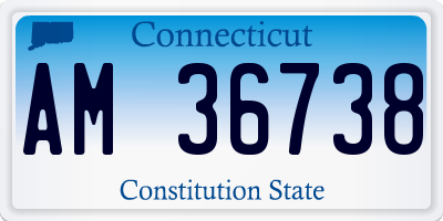 CT license plate AM36738