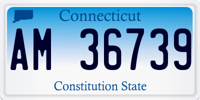 CT license plate AM36739