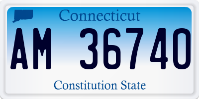 CT license plate AM36740