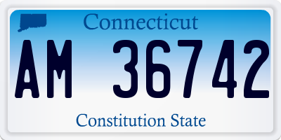 CT license plate AM36742