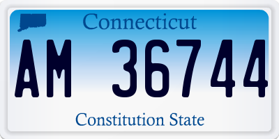 CT license plate AM36744