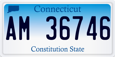 CT license plate AM36746