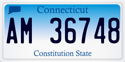 CT license plate AM36748