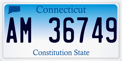 CT license plate AM36749