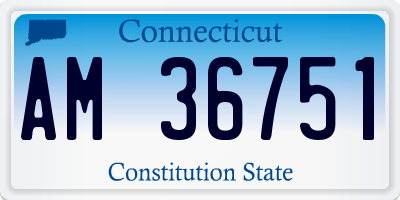 CT license plate AM36751