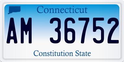 CT license plate AM36752