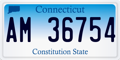 CT license plate AM36754