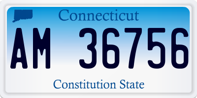 CT license plate AM36756