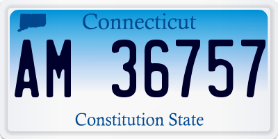 CT license plate AM36757