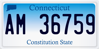 CT license plate AM36759