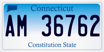 CT license plate AM36762