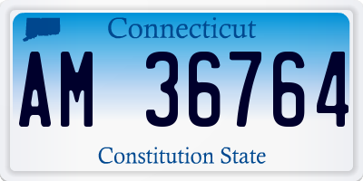 CT license plate AM36764