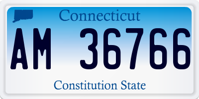 CT license plate AM36766