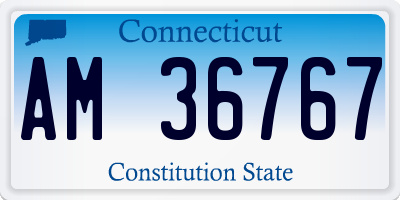 CT license plate AM36767