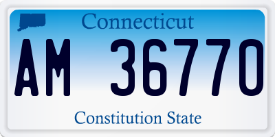 CT license plate AM36770