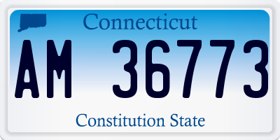 CT license plate AM36773