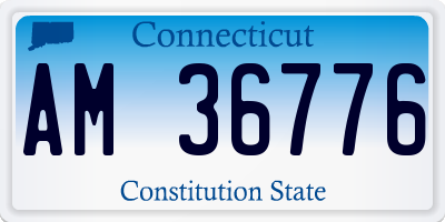 CT license plate AM36776