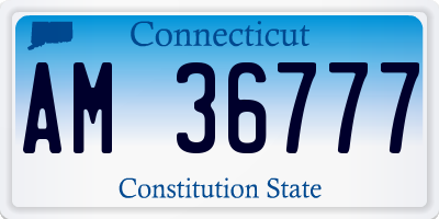 CT license plate AM36777