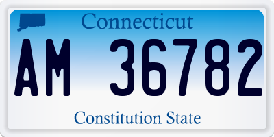 CT license plate AM36782