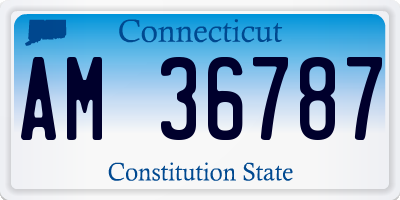 CT license plate AM36787