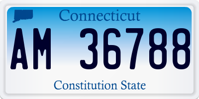 CT license plate AM36788